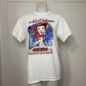 Gildan Cotton New Orleans French Quarter Betty Boop Graphic T Shirt